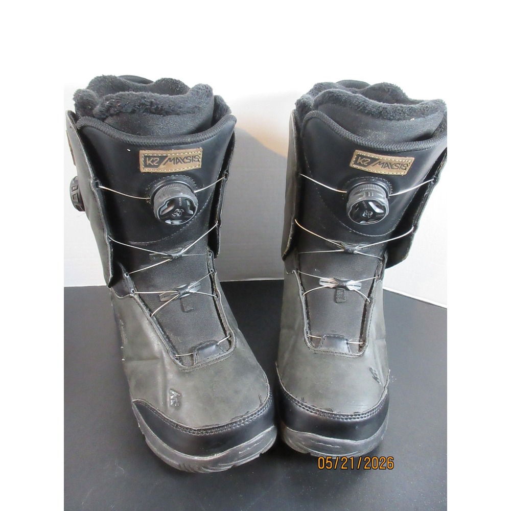 K2 Maysis Mens Snowboard Boots Black Grey Double BOA Size 10.5 B150300501